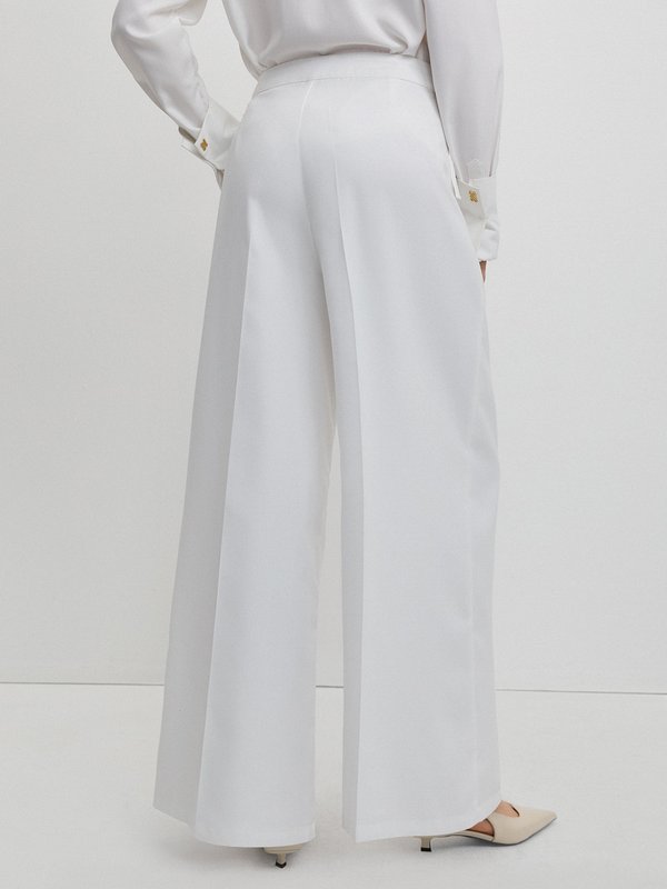 Pomelo Pomelo Tie-Waist Wide-Leg Trousers - White
