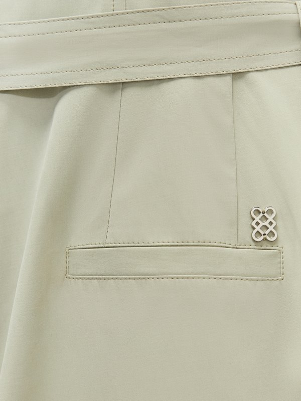 Pomelo Pomelo Tie Waist Zipper Romper - Green