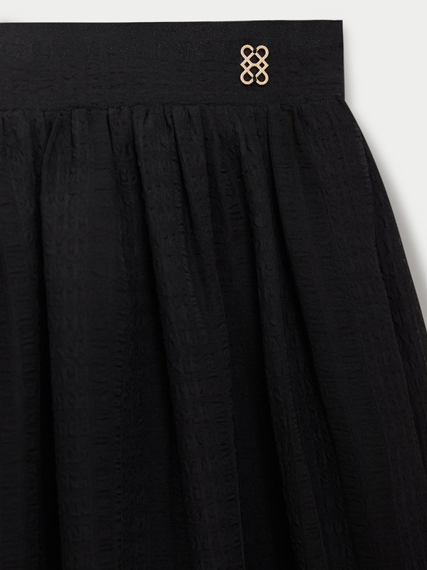 Pomelo Pomelo Tiered Lace Skirt - Black