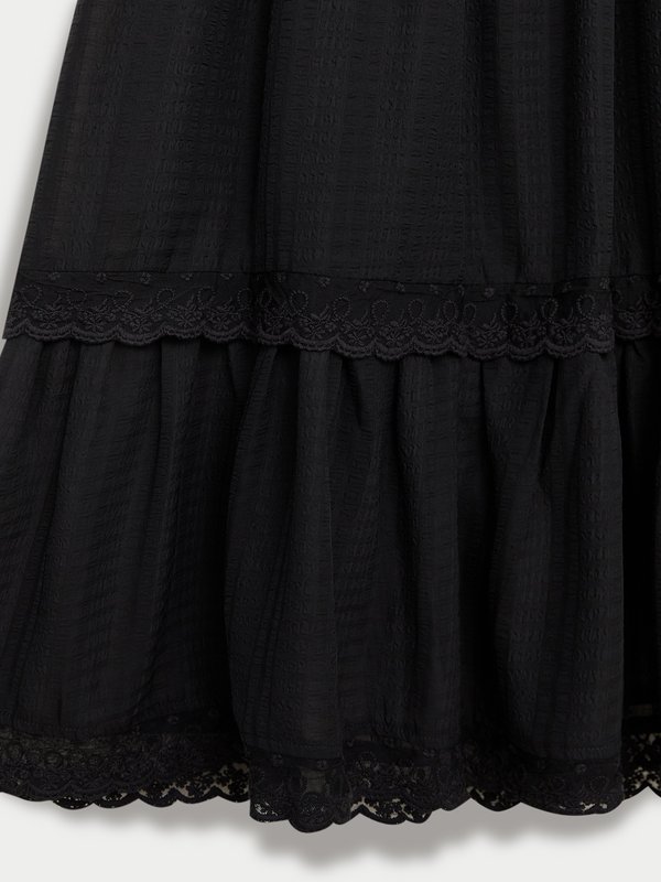 Pomelo Pomelo Tiered Lace Skirt - Black