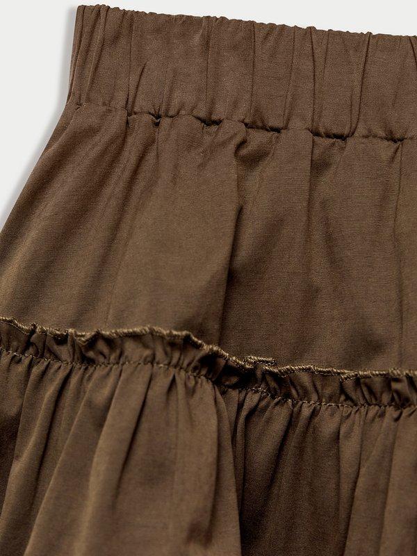 Pomelo Pomelo Tiered Ruffle Skirt - Khaki
