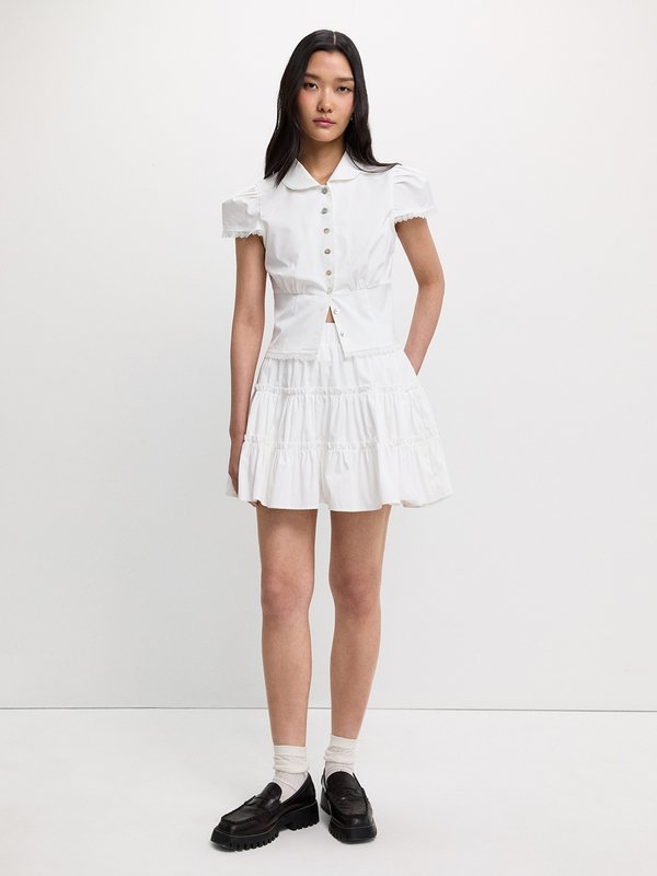 Pomelo Pomelo Tiered Ruffle Skirt - White