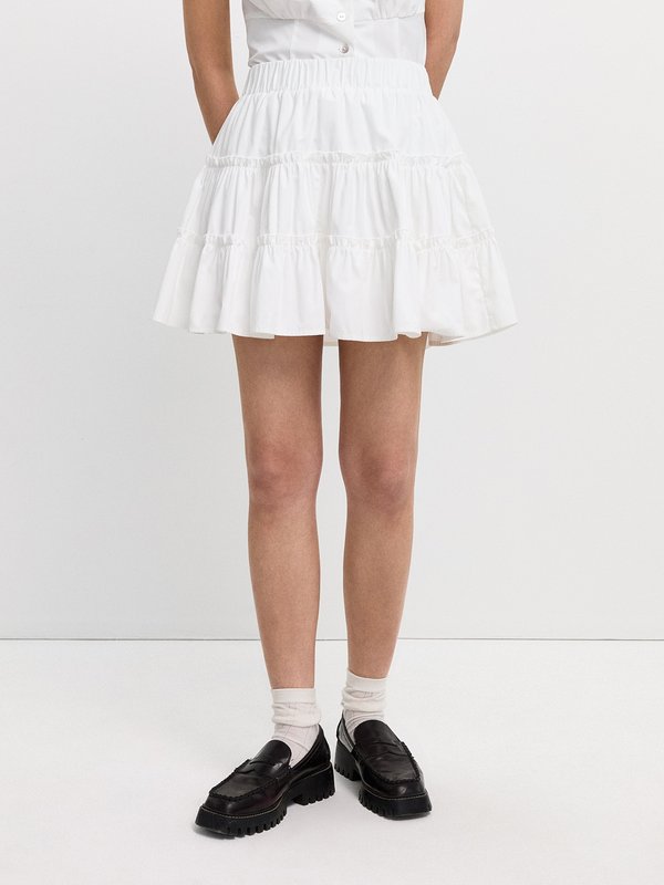 Pomelo Pomelo Tiered Ruffle Skirt - White