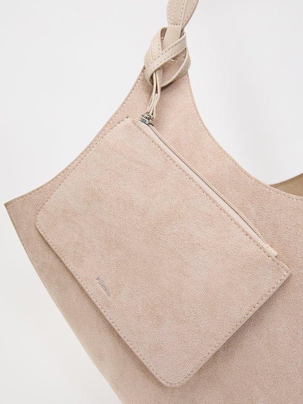 Pomelo Pomelo Tote Bag With Coin Purse - Beige/ Taupe