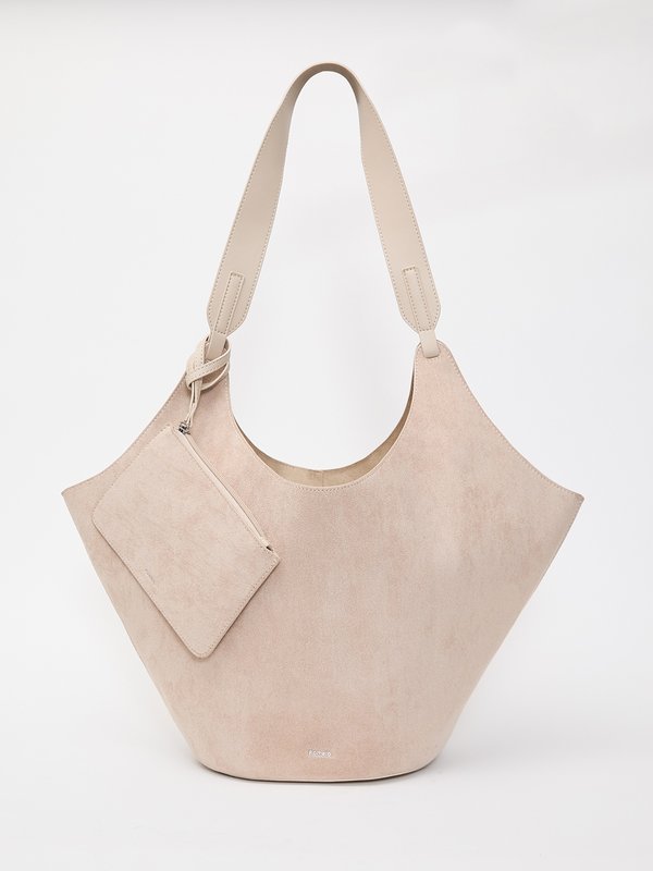 pomelo Pomelo Tote Bag With Coin Purse - Beige/ Taupe