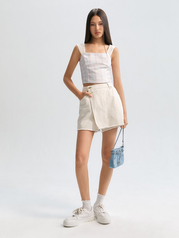 Pomelo Pomelo Tweed Bustier Top - Multi Color