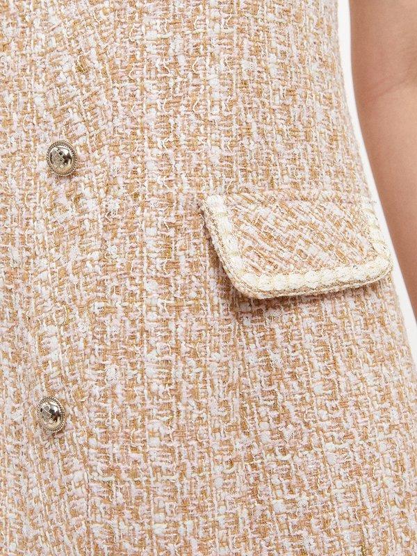 Pomelo Pomelo Tweed Button Dress - Pink