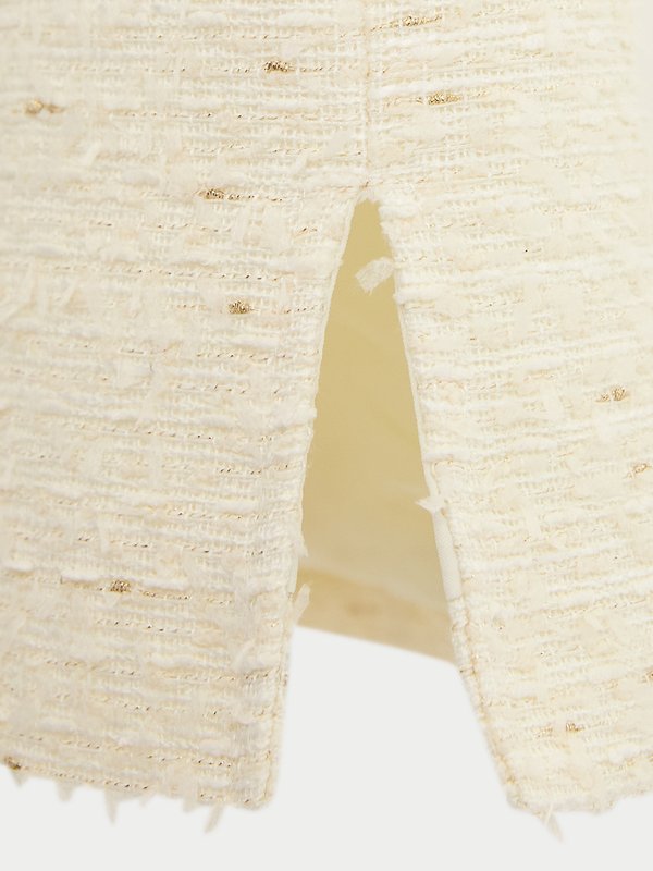 Pomelo Pomelo Tweed Button Front Top - Cream