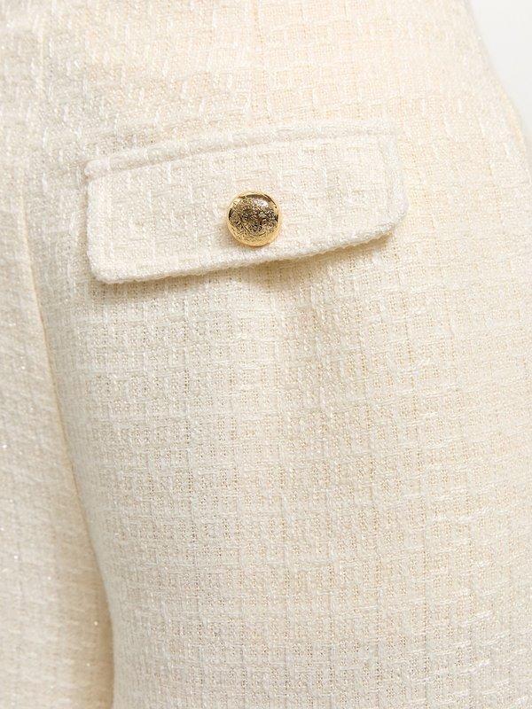 Pomelo Pomelo Tweed Button Shorts - Ivory