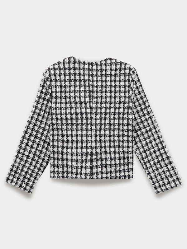 Pomelo Pomelo Tweed Button-Up Jacket - Black