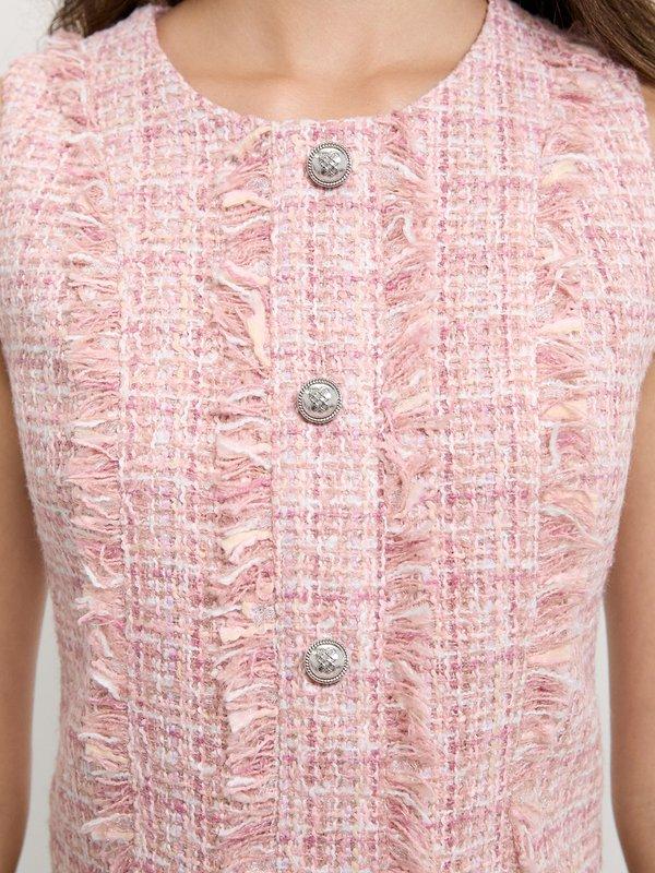 Pomelo Pomelo Tweed Crop Top - Light Pink