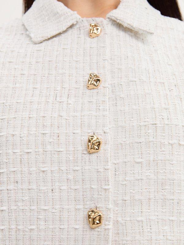 Pomelo Pomelo Tweed Crop Top - White