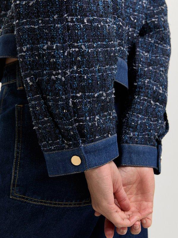 Pomelo Pomelo Tweed Denim Jacket - Navy