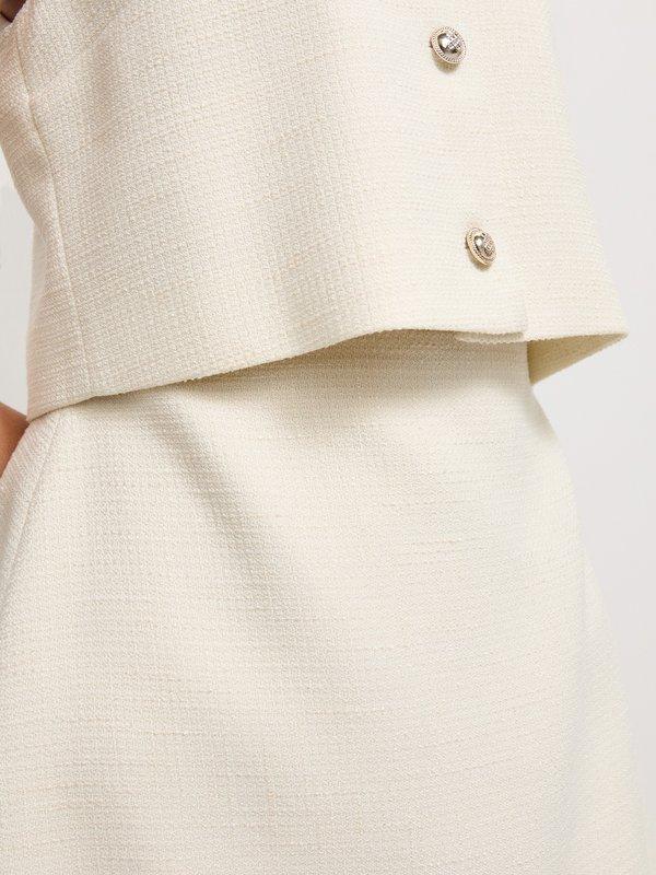 Pomelo Pomelo Tweed Layered Dress - Cream