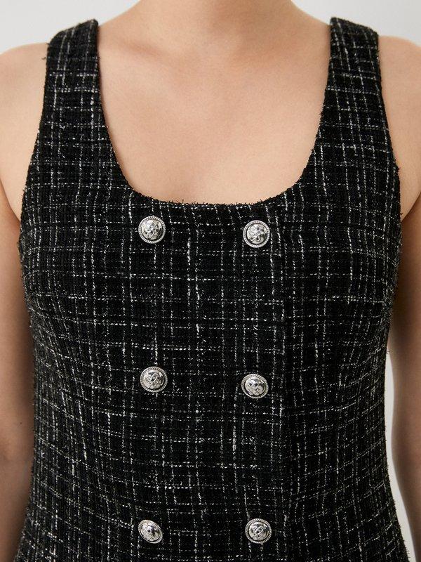 Pomelo Pomelo Tweed Mini Dress - Black