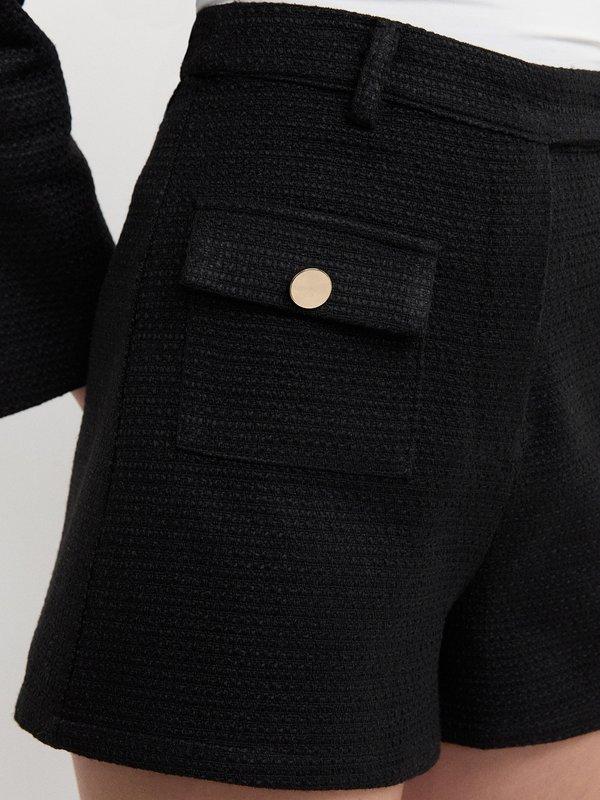 Pomelo Pomelo Tweed Pocket Shorts - Black
