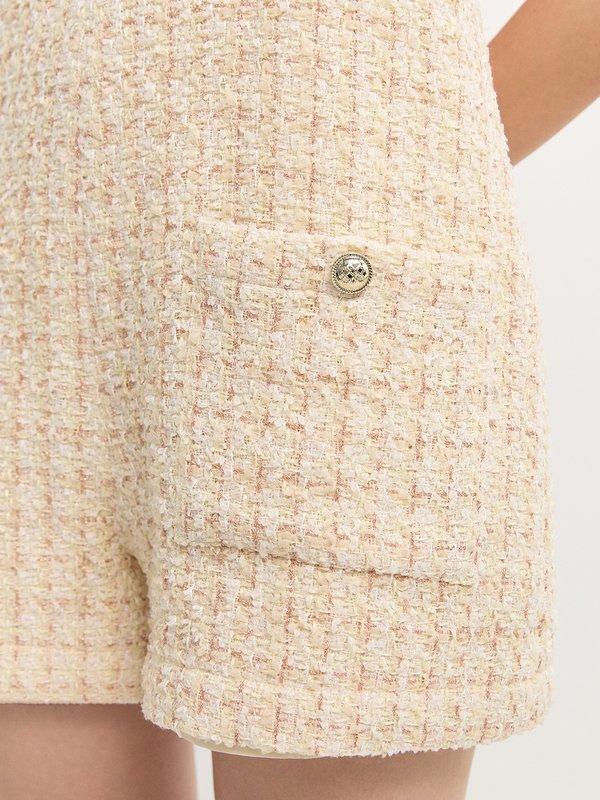 Pomelo Pomelo Tweed Romper - Cream