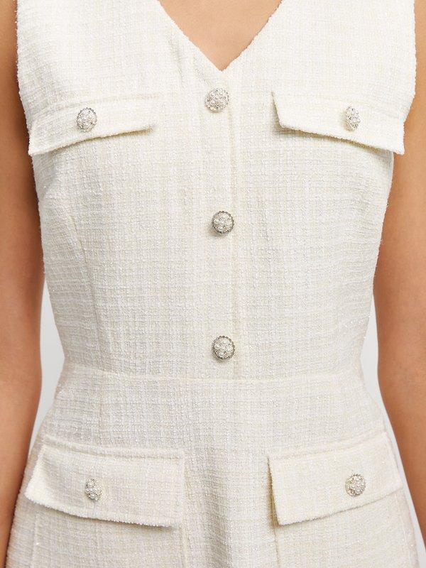 Pomelo Pomelo Tweed Sleeveless Dress - Beige
