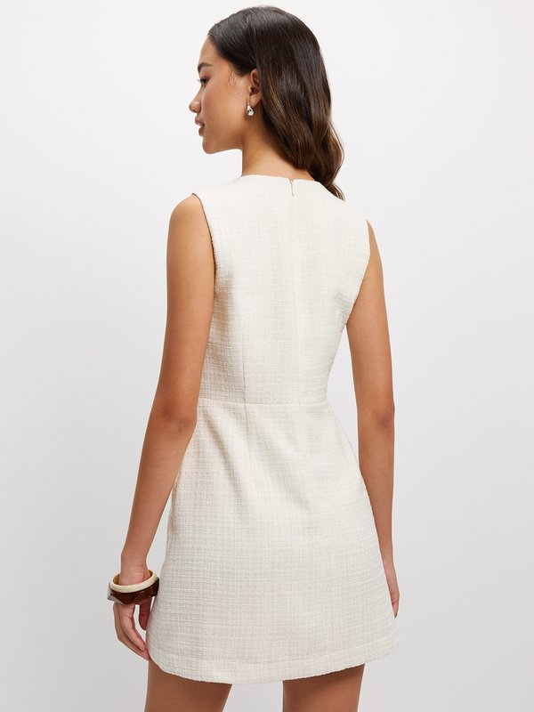 Pomelo Pomelo Tweed Sleeveless Dress - Beige