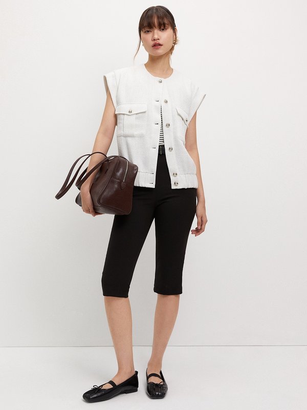 Pomelo Pomelo Tweed Vest - White