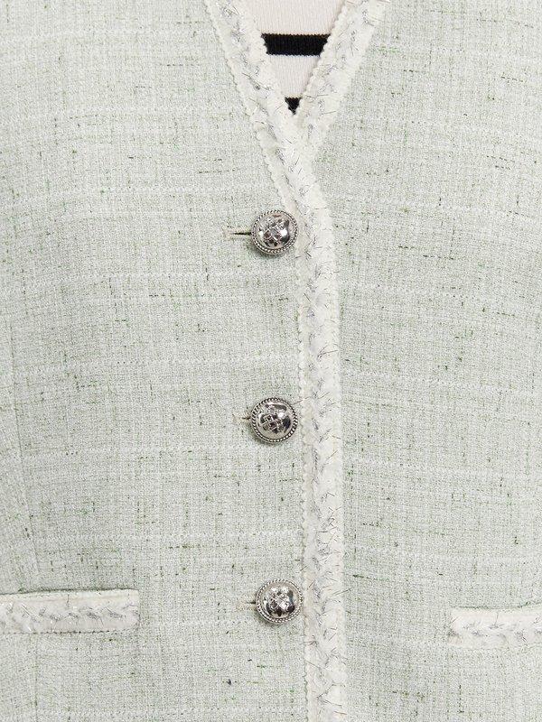 Pomelo Pomelo Tweed Vest With Trim - Green