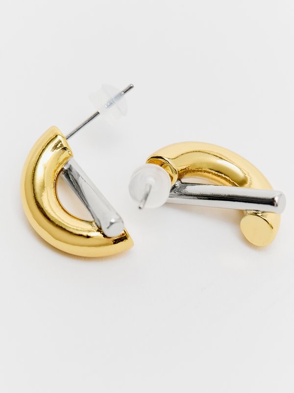 Pomelo Pomelo Twist Duo Earrings - Gold/Silver