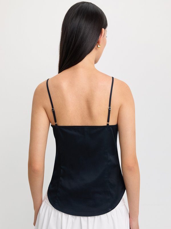 Pomelo Pomelo Twist-Front Button Camisole - Navy