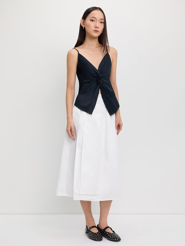 pomelo Pomelo Twist-Front Button Camisole - Navy