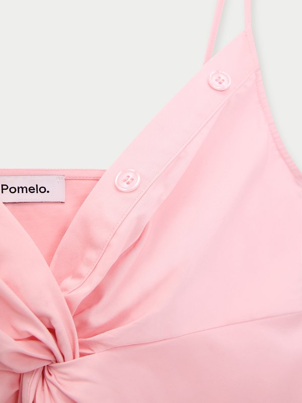 Pomelo Pomelo Twist-Front Button Camisole - Pink