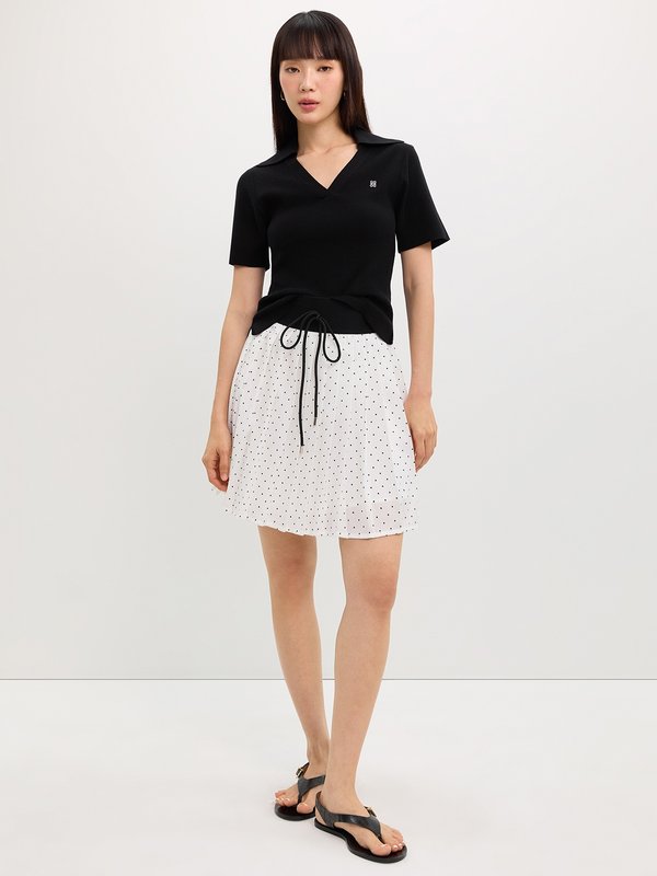 Pomelo Pomelo V-Neck Knit Top - Black