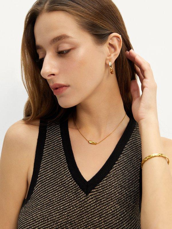 Pomelo Pomelo V-Neck Sleeveless Dress - Brown