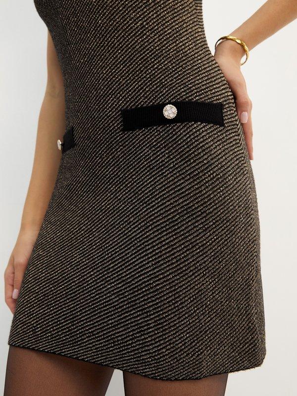 Pomelo Pomelo V-Neck Sleeveless Dress - Brown