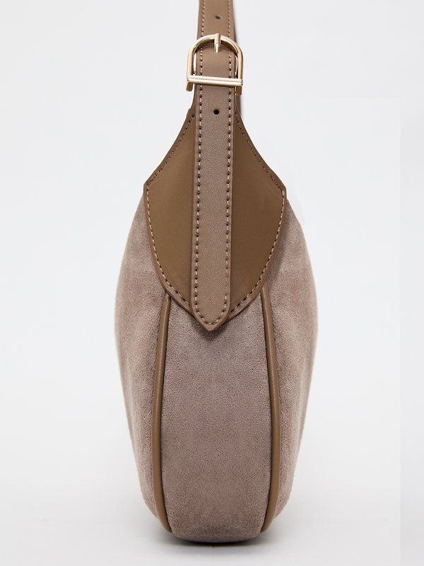 Pomelo Pomelo Velvet Hobo Bag - Dark Brown