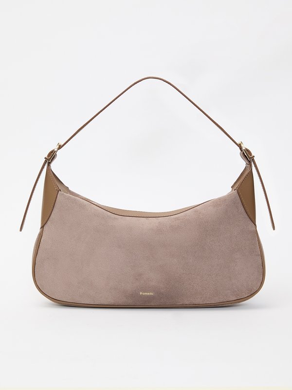 pomelo Pomelo Velvet Hobo Bag - Dark Brown