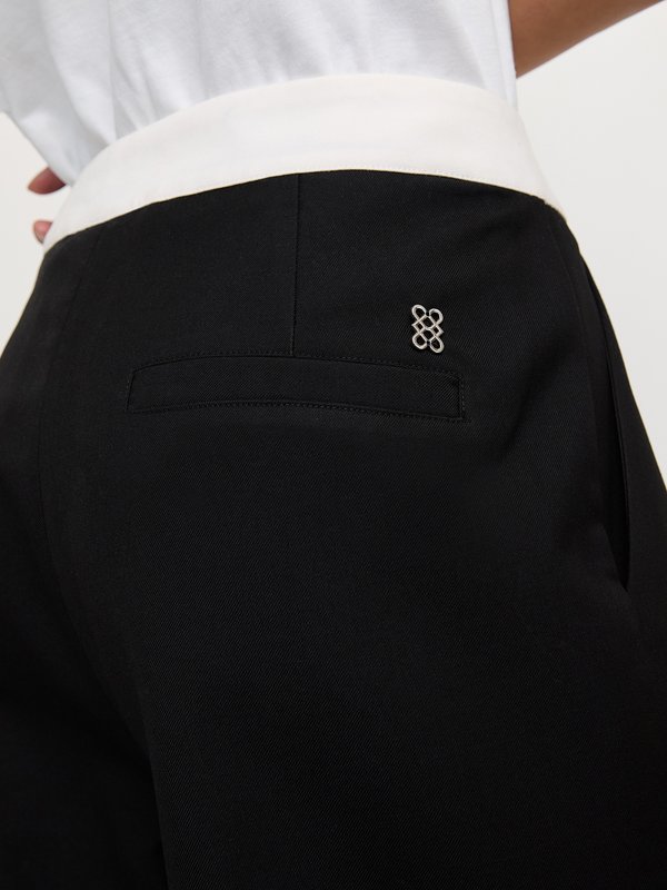 Pomelo Pomelo Wide-Leg Drawstring Trousers - Black