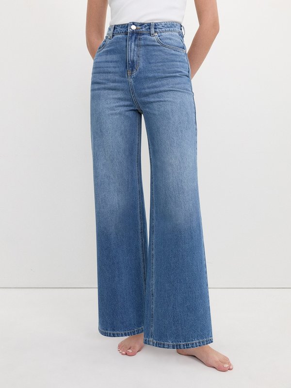 pomelo Pomelo Wide Leg Jeans - Blue