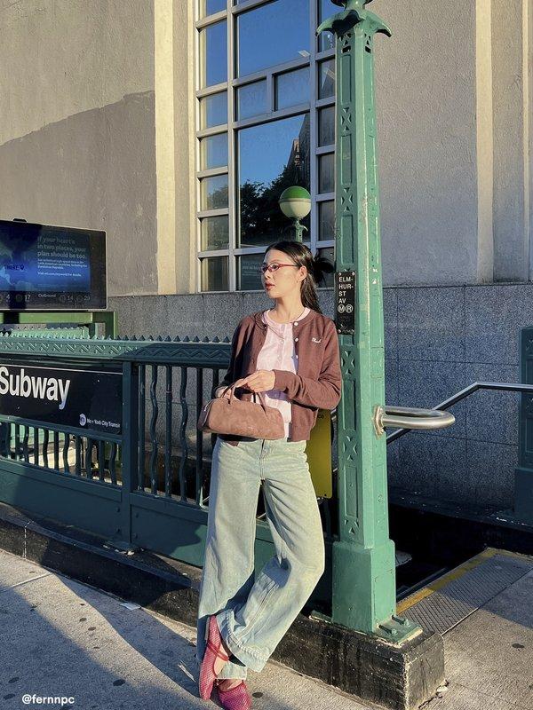 pomelo Pomelo Wide Leg Jeans - Blue