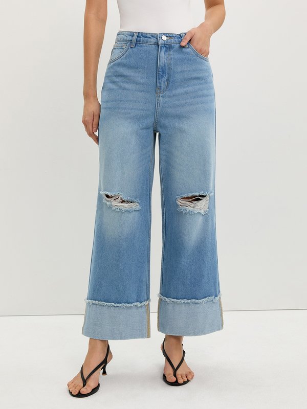 Pomelo Pomelo Wide Leg Jeans - Blue