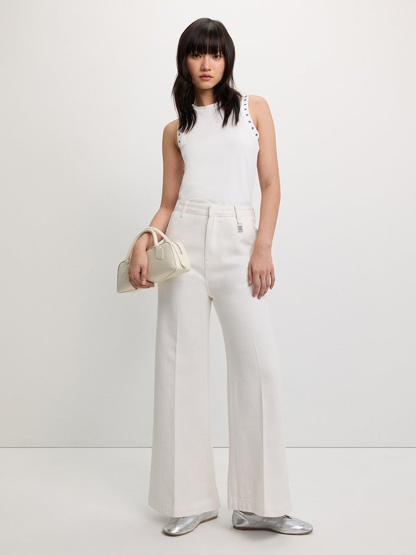 Pomelo Pomelo Wide Leg Pants - White