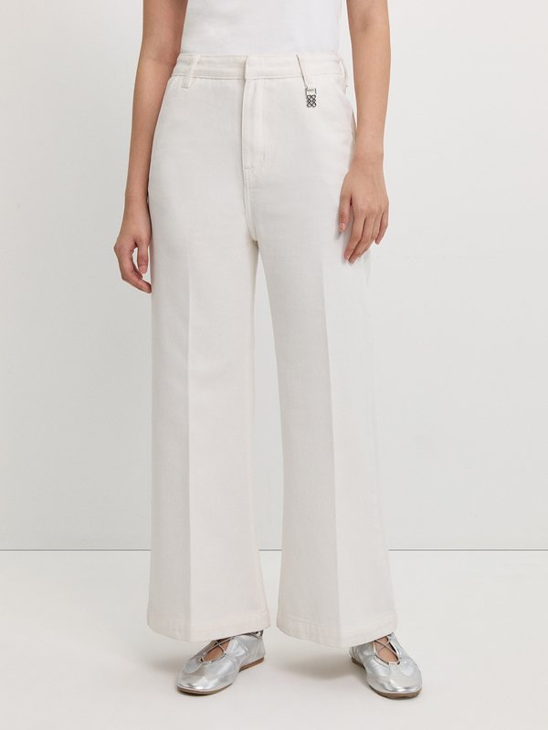 pomelo Pomelo Wide Leg Pants - White