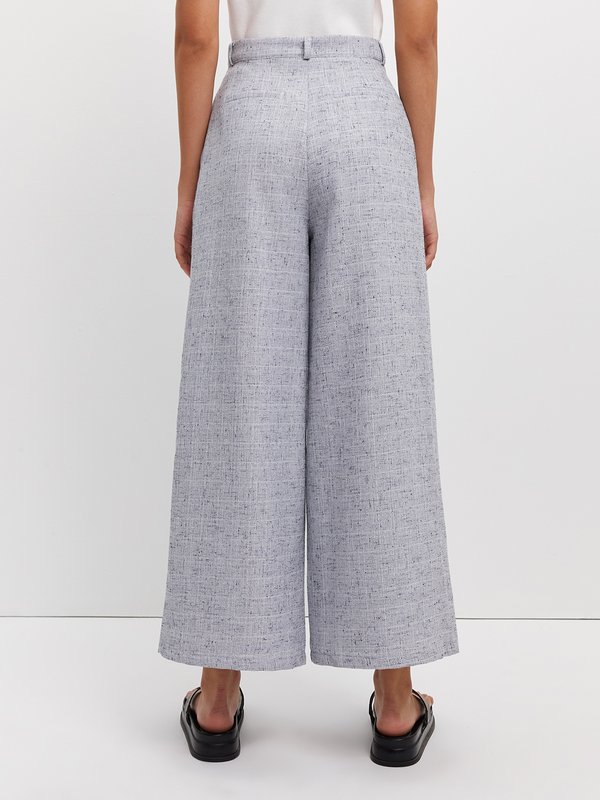 Pomelo Pomelo Wide Leg Pleated Pants - Grey