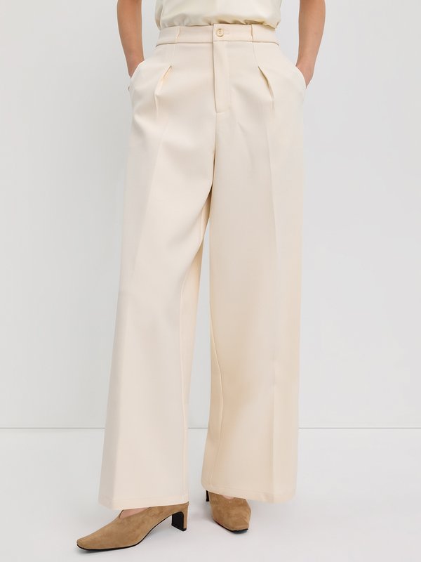 pomelo Pomelo Wide-Leg Trousers - Beige