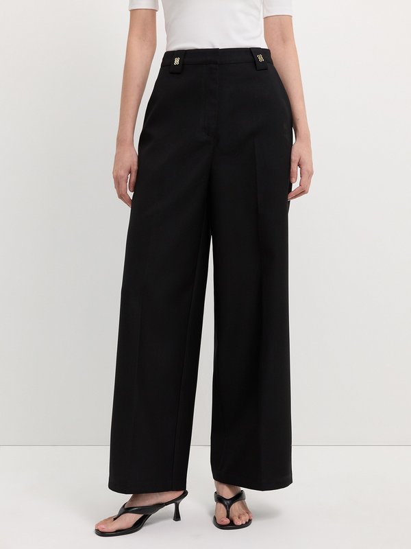 pomelo Pomelo Wide Leg Trousers - Black