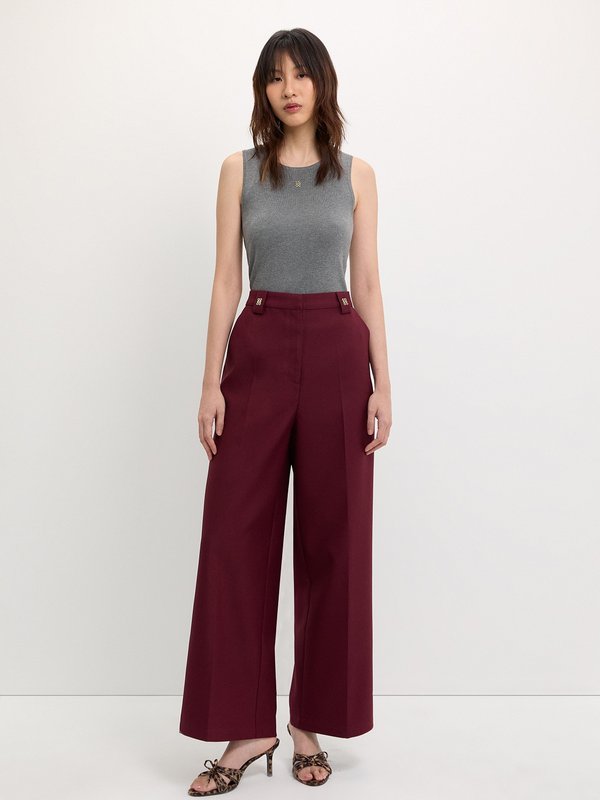 Pomelo Pomelo Wide Leg Trousers - Burgundy
