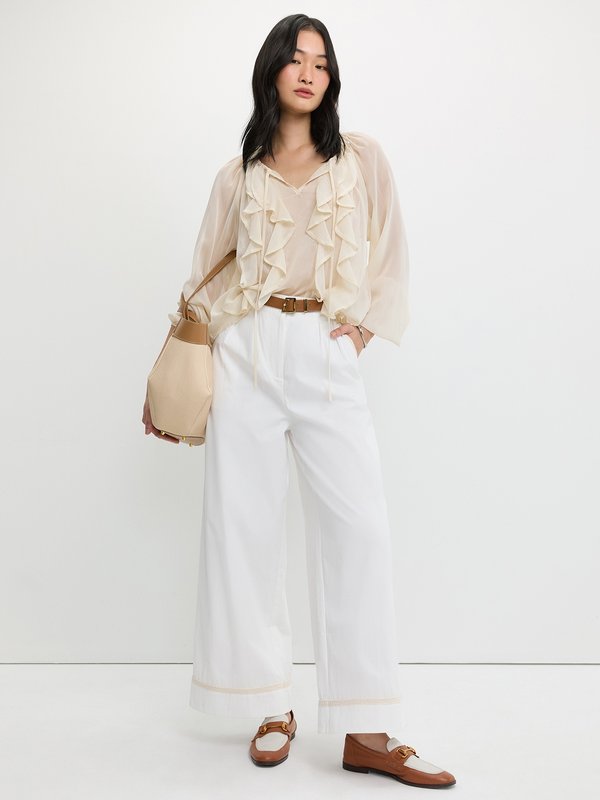 Pomelo Pomelo Wide Leg Trousers - Ivory
