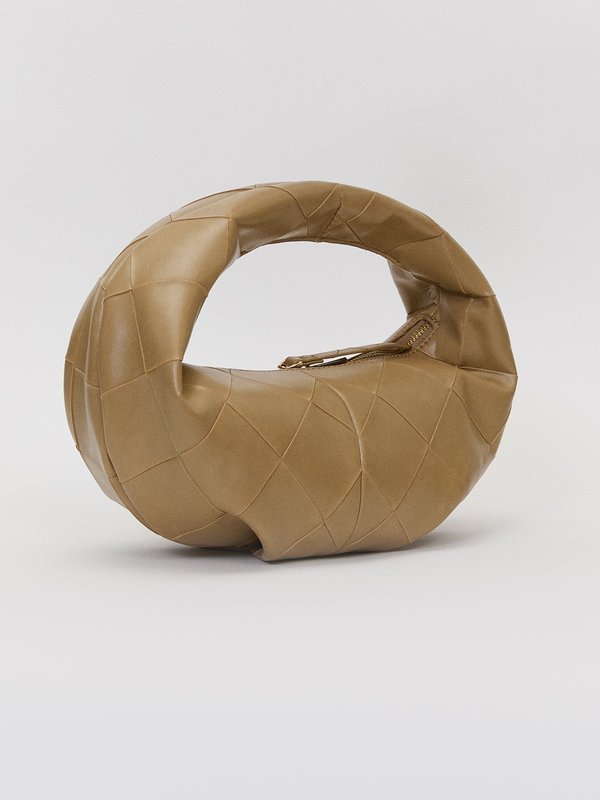 Pomelo Pomelo Woven Rounded Bag - Brown