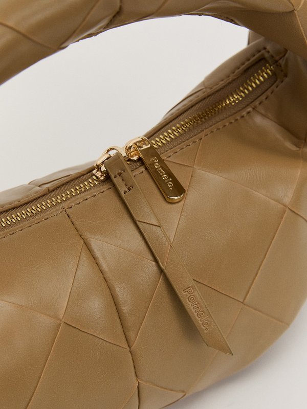 Pomelo Pomelo Woven Rounded Bag - Brown