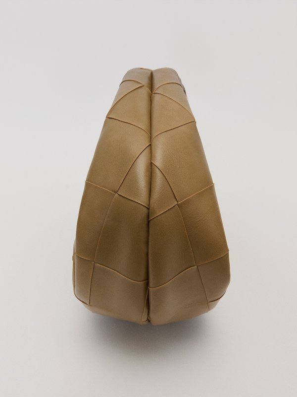 Pomelo Pomelo Woven Rounded Bag - Brown