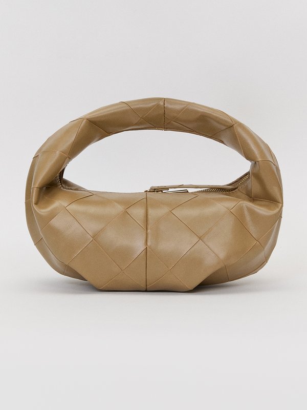 pomelo Pomelo Woven Rounded Bag - Brown