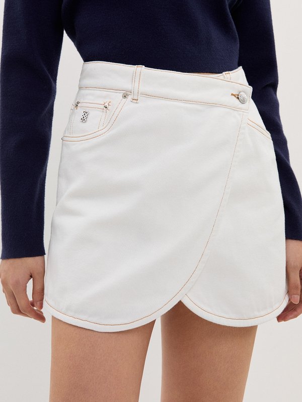 pomelo Pomelo Wrap Skort - White